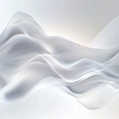 Wall Mural - Abstract White Wave Pattern, digital art, 3D render, minimalist, white background , abstract , texture