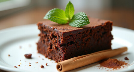 Sticker - chocolate cake with mint