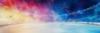 © Naru - This abstract hockey stadium wallpaper showcases a vibrant blend of blue, pink, and yellow lights, creating a dynamic and energetic atmosphere. The empty ice rink, surrounded by the stands, symbolizes