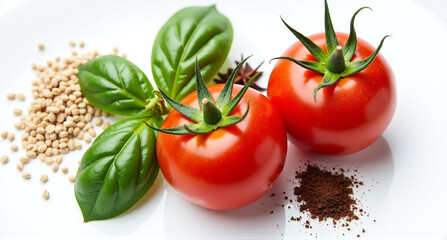 Wall Mural - tomatoes and basil