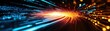 © Rossarin - Vibrant abstract background featuring dynamic light trails in blue and orange hues, evoking a sense of speed and energy.