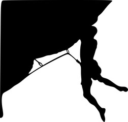 silhouette vector illustration art image of professional climber