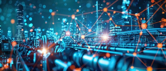 Wall Mural - cutting-edge smart manufacturing analytics tool in close-up detail