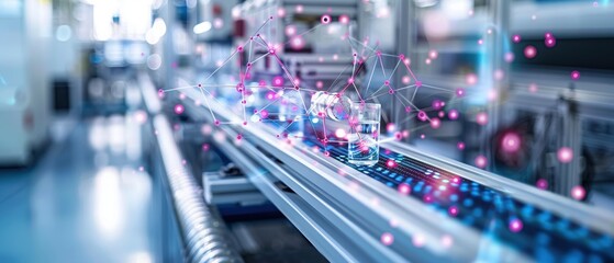 Wall Mural - cutting-edge smart manufacturing analytics tool in close-up detail