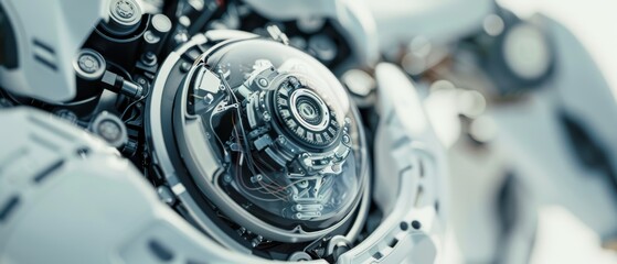 Wall Mural - cutting-edge robotics engineering in detail for text placement on white background