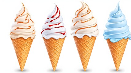 Wall Mural - ice cream isolated on white