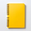 © Heng Heng - AI Stock - Vibrant Yellow Notebook Placed at the Center of a Minimalist White Background Setup Showcasing a Clean and Elegant Stationery Composition