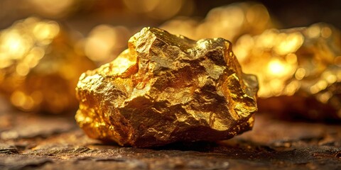 Close up texture of a lump of gold in a mine , gold, precious metal, mining, close up, texture, shiny, valuable