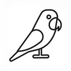 parrot black icon isolated on white