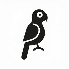 parrot black icon isolated on white