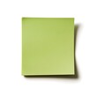 © Heng Heng - AI Stock - Close up photograph of a green sticky note pad placed at the center of a plain white surface  The image showcases the simple minimalist design of the office supply item against a clean