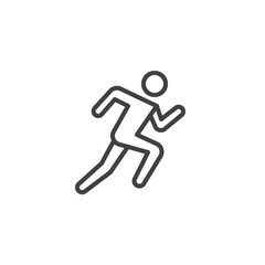 Wall Mural - Person running line icon