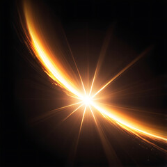 Flare light, effects sunlight, lens flare, light leaks, warm sun rays light effects, overlays or golden flare isolated on black background. effect, sunlight, ray, glow, bright, shine, sun. ai