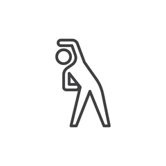 Wall Mural - person stretching line icon