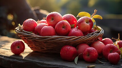 Wall Mural - side view of beautiful fresh red apple