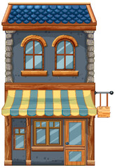 Canvas Print - Charming Two-Story Shop Building