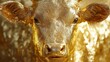 © andryan - Close-up of a Golden Cow's Head with Shiny Fur