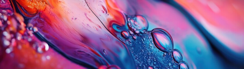 Wall Mural - Abstract Macro Photography of Colorful Bubbles in a Liquid