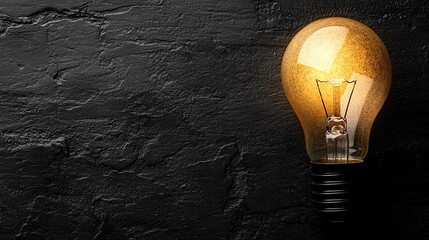 Wall Mural - glowing light bulb symbolizes a bright idea, innovation, or business growth, set against a blurred background. It conveys creativity, inspiration, and forward-thinking concepts