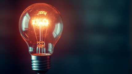 Sticker - glowing light bulb symbolizes a bright idea, innovation, or business growth, set against a blurred background. It conveys creativity, inspiration, and forward-thinking concepts