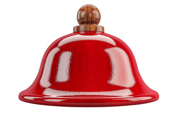 Red vintage bell for notifications, isolated on transparent background.