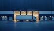 © Mikki Orso - Cargo delivery truck at modern warehouse  logistics distribution center and retail warehouse concept