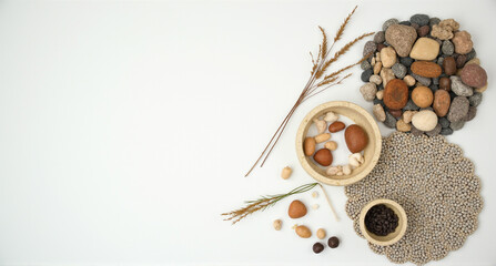 Wall Mural - acorns on a wooden background