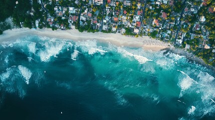 Aerial Beauty. Coastal cities and beaches exploration concept