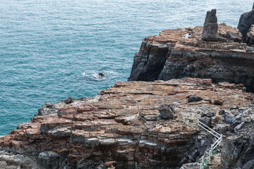 Landscape with rocks of Dongbaek Park of Busan city, South Korea