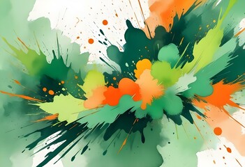 Abstract artistic poster. Colorful watercolor paint splashes and strokes creative placard. 