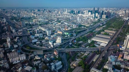 Poster - Aerial timelapse video of highway traffic in Bangkok, Thailand