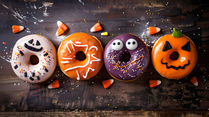 halloween themed donuts, food photography