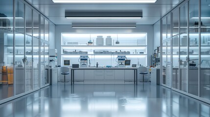 Leinwandbilder - High Tech Industrial Machinery Design Laboratory, cabinets. Generative AI.