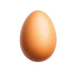 A single brown egg on a white background, showcasing its smooth texture and natural color. Isolated on transparent background.