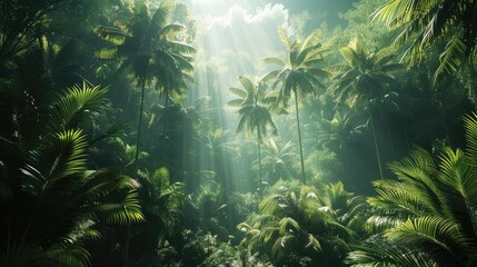 Wall Mural - Tropical forest. Generative AI.