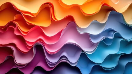 Wall Mural - Abstract Colorful Wavy Paper Texture