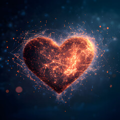 Wall Mural - heart of fire. generative ai