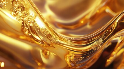 Wall Mural - Golden Liquid Wave Background for Luxury and Wealth Concepts Generative AI