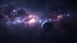 © Quickknow - Deep space astronomy backdrop featuring a constellation of stars and planets against a dark cosmic sky, rendered in realistic HD detail.
