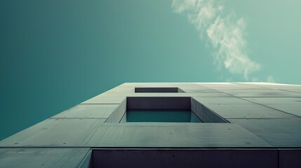 Embrace minimalism abstract beauty: a computer wallpaper showcasing modern architecture's clean lines and geometric shapes for an immersive widescreen experience