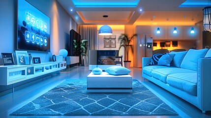 Fototapete - Smart Home, Smart Home, Technology Life, Smart Home Appliances. Generative AI.