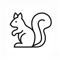 Sticker - squirrel black icon isolated on white