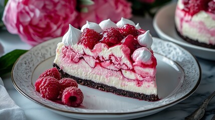 Wall Mural - creamy strawberry cheesecake