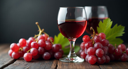 Canvas Print - red wine and grapes