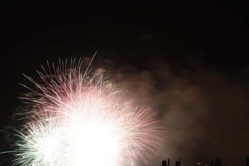 Fireworks exhibition at night