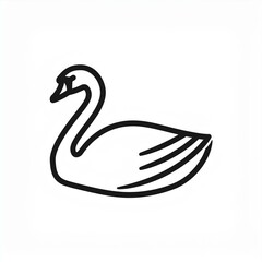 Wall Mural - swan black icon isolated on white