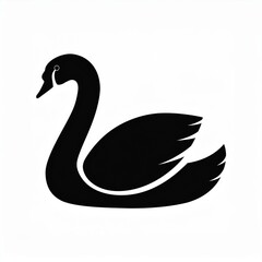 Wall Mural - swan black icon isolated on white