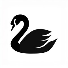 Wall Mural - swan black icon isolated on white