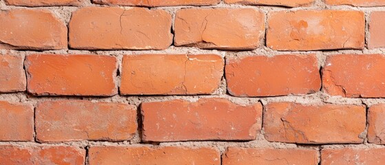 Sticker -  A close-up of a red brick wall without mortar