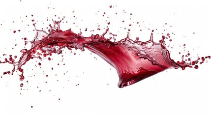 Delicious red wine splash isolated on a white background.